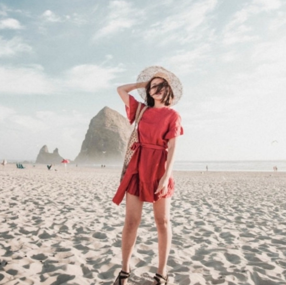 Urban Outfitters Red Ruffle Mini Dress Large L
